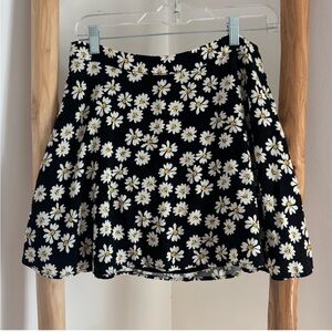 Forever 21 Black Skirt with White Floral Design